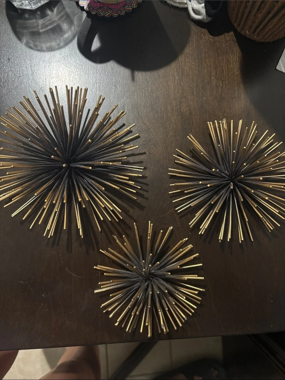 3 piece gold & black wall decor